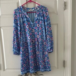 Vineyard Vines Blue and Pink Floral Mini Dress